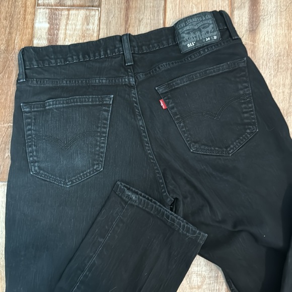 Levi 511 Black Jeans - Excellent Condition - Size 34x30 - Picture 3 of 5